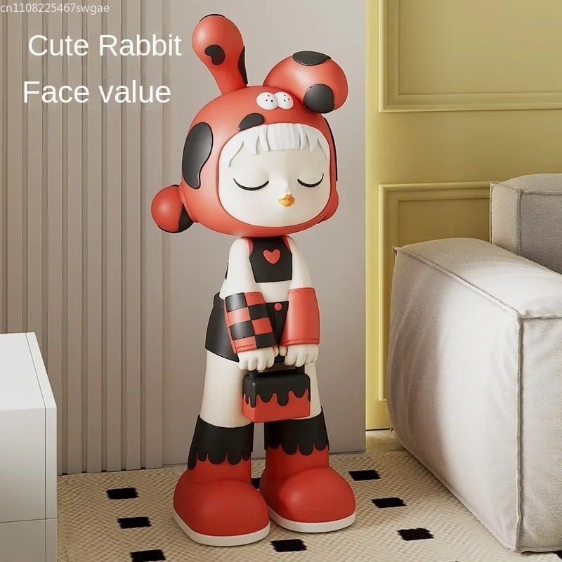 Resin Art And Craft - รูปปั้นการ์ตูนสาวศิลปะ โมเดลตัวละครแฟชั่นสำหรับตกแต่งภายใน งานฝีมือเรซิน ของตกแต่งร้านค้าและสำนักงาน ของตกแต่งบ้านสไตล์โมเดิร์น