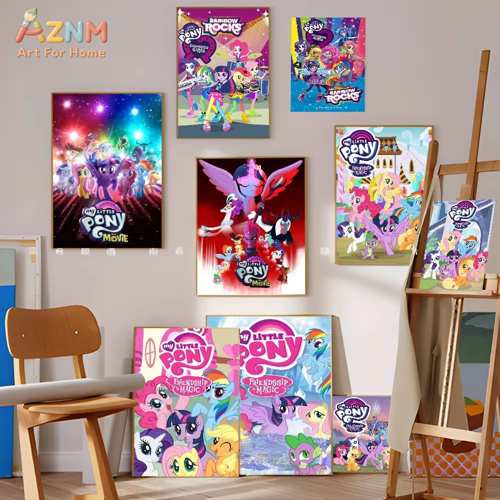 Resin Art Aesthetic - 1 ชิ้น ภาพพิมพ์และโปสเตอร์คุณภาพดีลายการ์ตูน My P-Pony L-Little