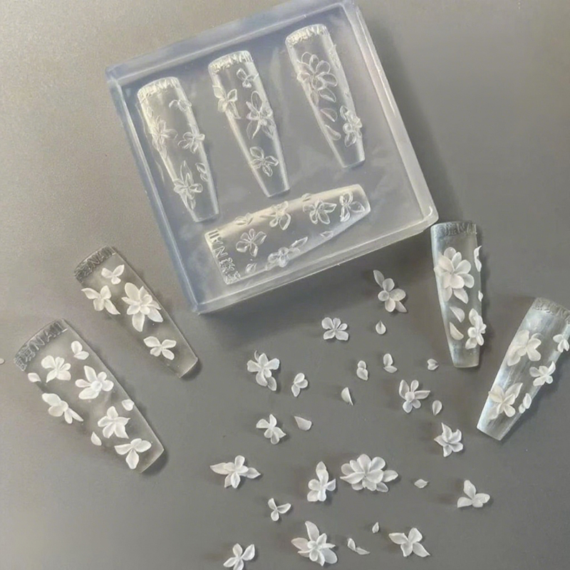 Resin Art Zone - Z. แม่พิมพ์เล็บลายดอกไม้ 3 มิติ DIY อุปกรณ์ทำเล็บซิลิโคน