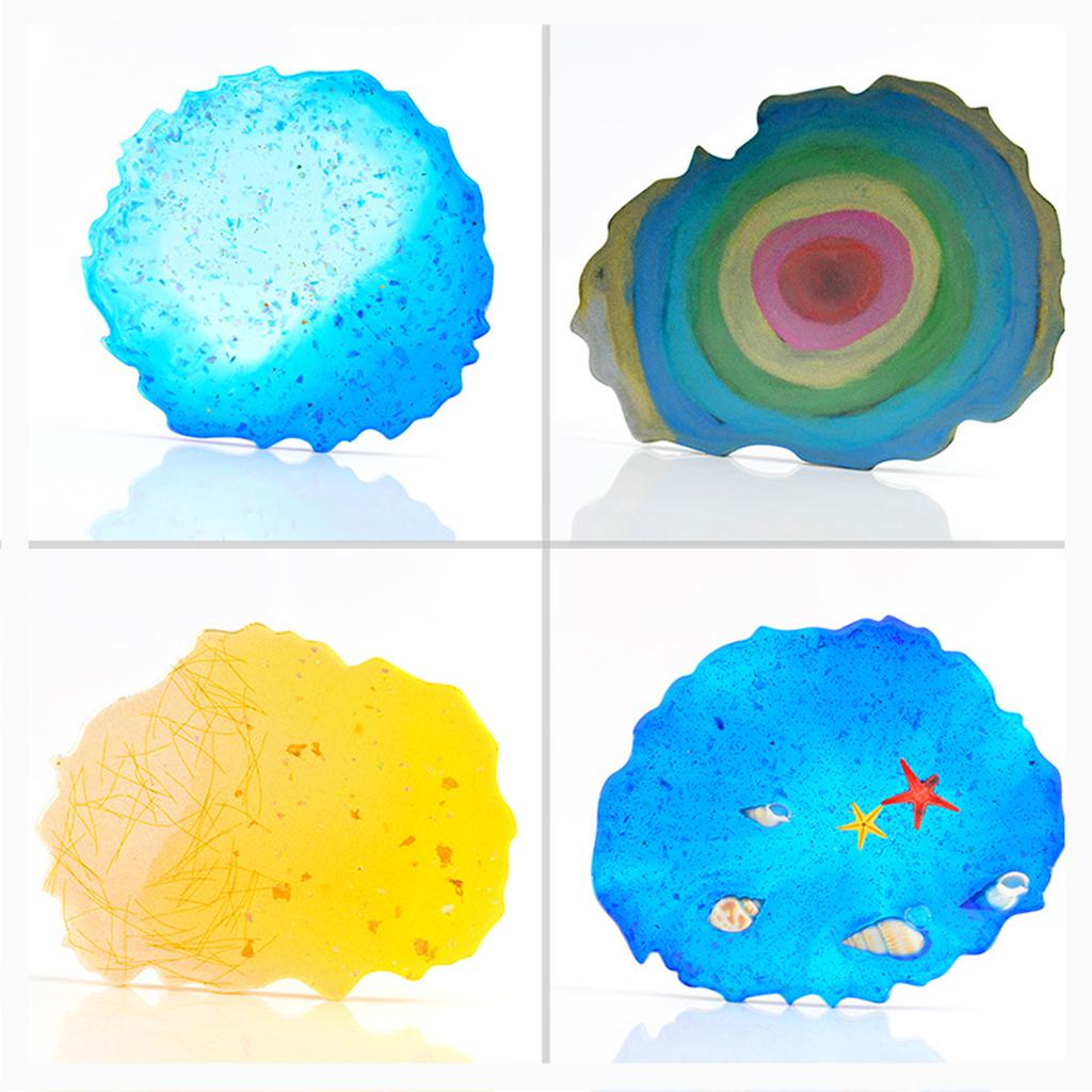 Resin Art Coasters - แม่พิมพ์เรซิ่นสำหรับทำที่รองแก้ว แม่พิมพ์ซิลิโคนสำหรับทำเครื่องประดับ อุปกรณ์สำหรับงานศิลปะ ถาด DIY งานฝีมือสบู่