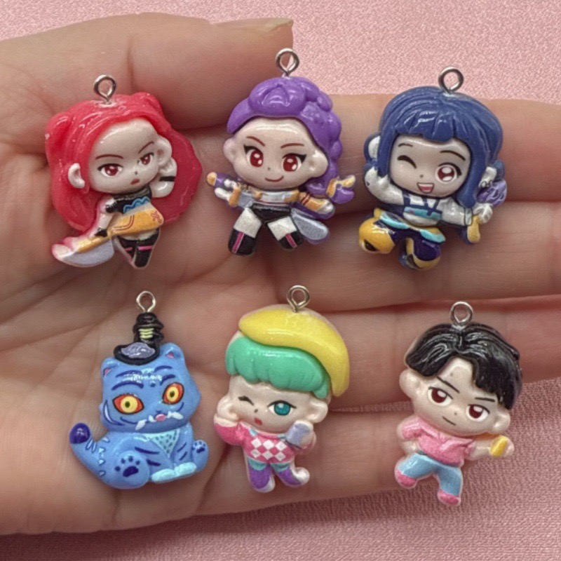 Resin Art Love - จี้การ์ตูนเรซิ่น 10 ชิ้น, ต่างหูทำเอง DIY, อุปกรณ์เสริมพวงกุญแจ