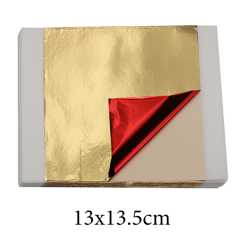Resin Art Wedding Gift - กระดาษฟอยล์เลียนแบบทองคำ 100 ชิ้น ขนาด 14 ซม.