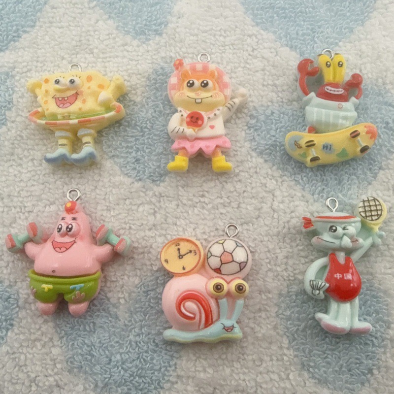 Resin Art Love - จี้เรซิ่นลายการ์ตูน 10 ชิ้น, ต่างหูทำเอง DIY, อุปกรณ์เสริมพวงกุญแจ