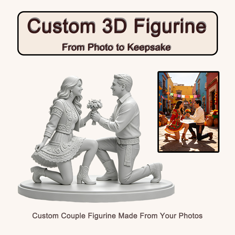 Resin Art Wedding Gift - รูปปั้นคู่รักพิมพ์สามมิติตามภาพถ่าย, รูปปั้นภาพถ่ายแต่งงานส่วนตัว, ของขวัญที่ระลึกวันครบรอบสั่งทำพิเศษ