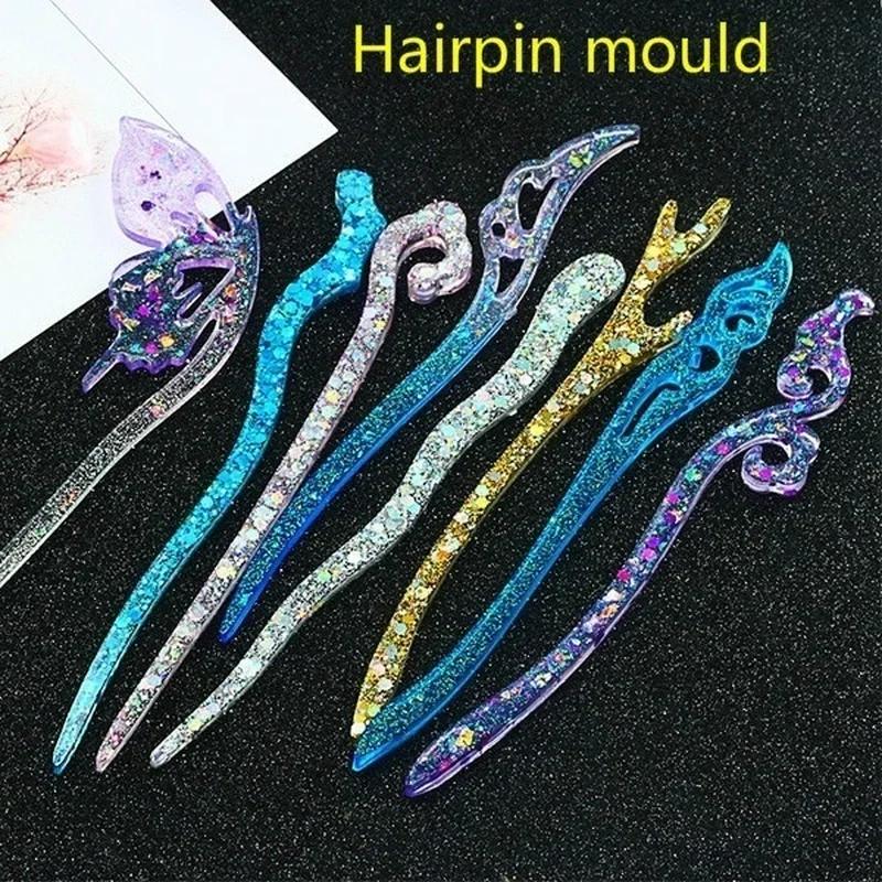 Resin Art Love - แม่พิมพ์ซิลิโคนใสแบบใหม่สำหรับทำเครื่องประดับผมเรซิ่น DIY แม่พิมพ์เรซิ่นอีพ็อกซี่สำหรับตกแต่งผมผู้หญิง