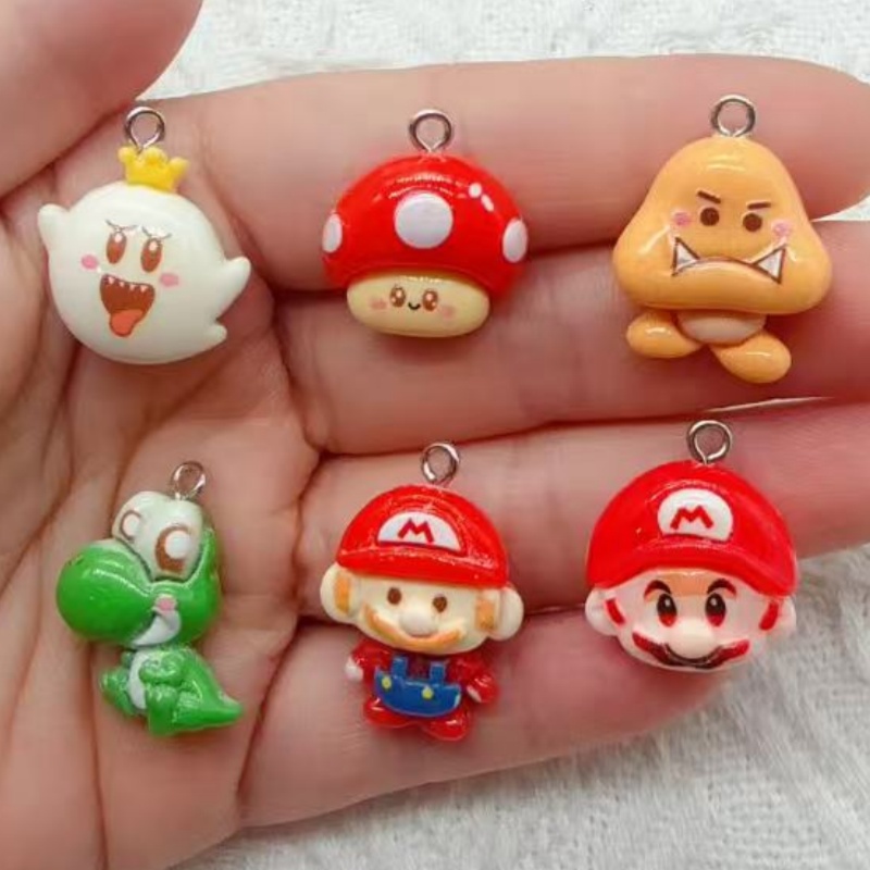 Resin Art Love - จี้การ์ตูนเรซิน 10 ชิ้น, อุปกรณ์ทำเครื่องประดับ DIY, ต่างหู,