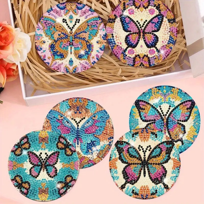 แผ่นรองแก้วลายเพชร 8 ชิ้น พร้อ - Resin Art Coasters บทวิจารณ์และราคา