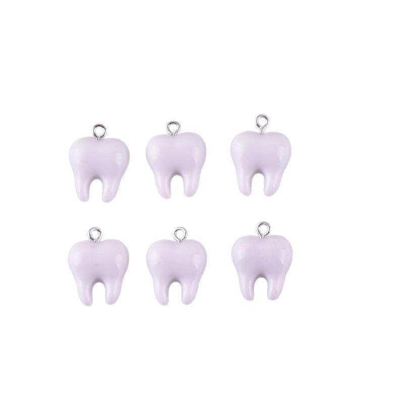 จี้เรซิ่นรูปฟันสีขาวน่ารัก 10  - Resin Art Love บทวิจารณ์และราคา