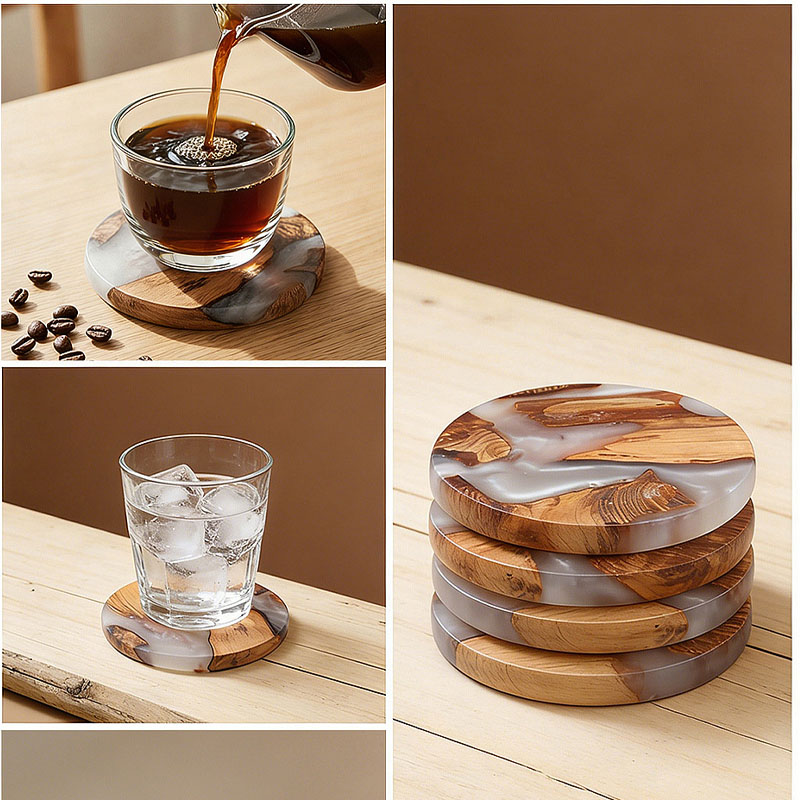 ชุดจานรองแก้ว, จานรองแก้วไม้,  - Resin Art Coasters บทวิจารณ์และราคา