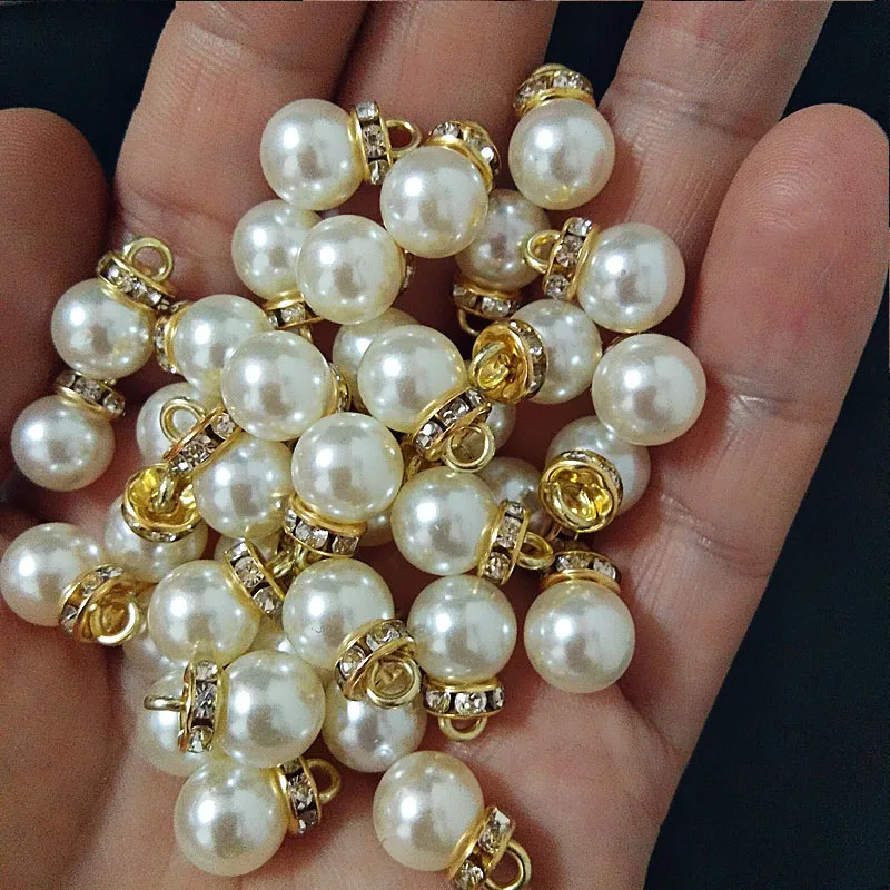 30 ชิ้นรอบเพิร์ลเพชรจี้ทองเงิน - Resin Art Wedding Gift บทวิจารณ์และราคา
