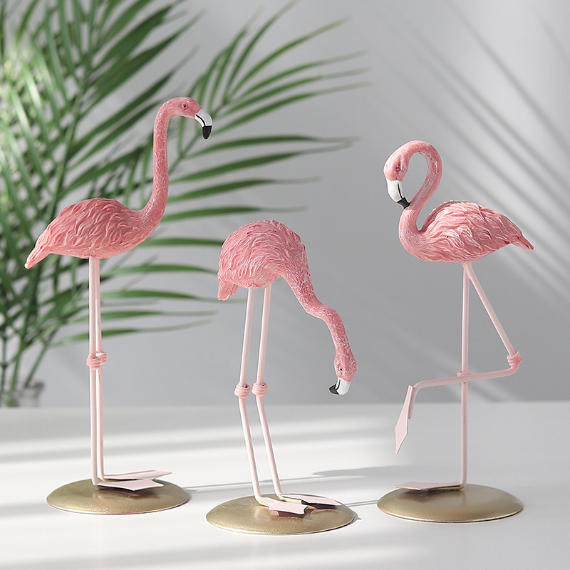 ฟิกเกอร์นกฟลามิงโกสีชมพู 3 ชิ้ - Resin Art Wedding Gift บทวิจารณ์และราคา