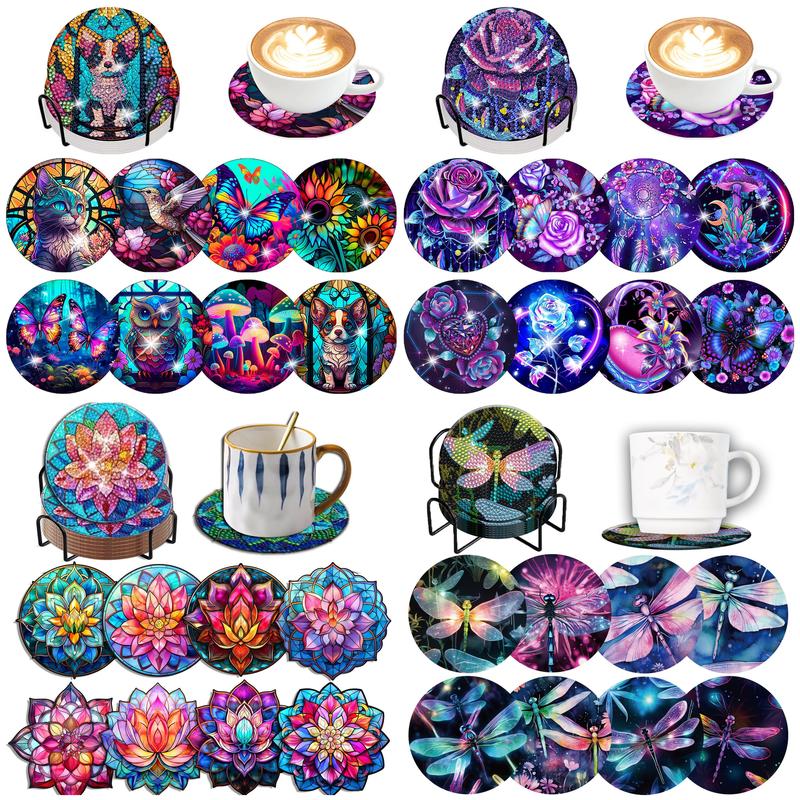 8 ชิ้น/เซ็ต DIY เพชรภาพวาด Coa - Resin Art Coasters บทวิจารณ์และราคา