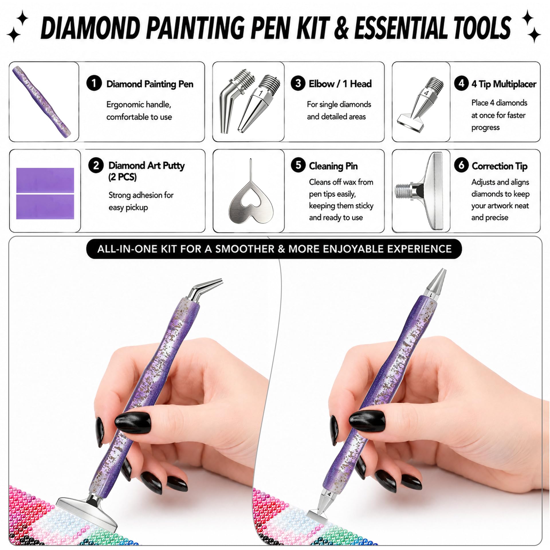 ปากกาสำหรับงานเพ้นท์เพชร ปลายโ - Resin Art And Craft บทวิจารณ์และราคา