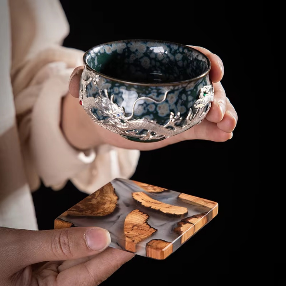 ไม้เรซิ่น Coasters เบาะรองนั่ง - Resin Art Coasters บทวิจารณ์และราคา