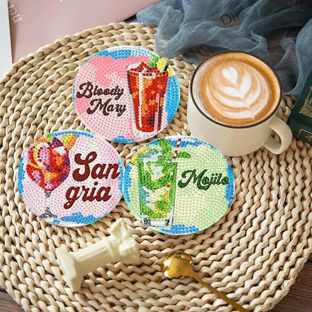 ชุด 8 ชิ้น พร้อมฐานรอง ลายเพชร - Resin Art Coasters บทวิจารณ์และราคา