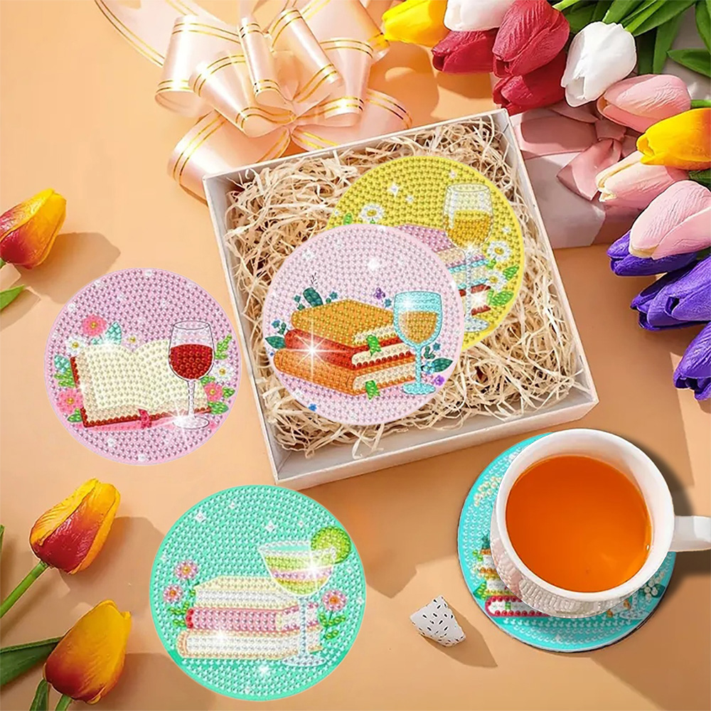 ชุดละ 8 ชิ้น พร้อมฐานรองแก้วลา - Resin Art Coasters บทวิจารณ์และราคา