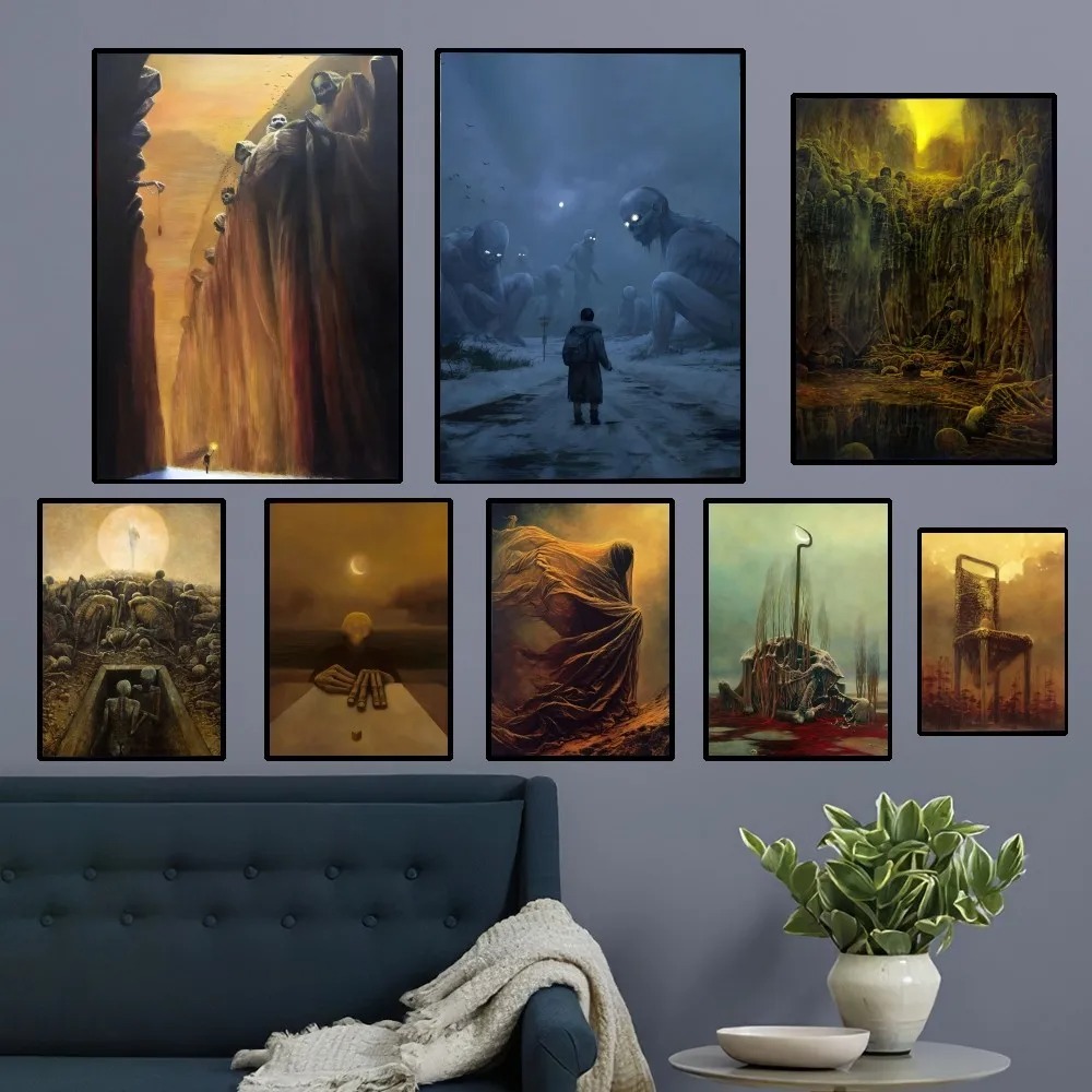 Zdzislaw Beksinski Art Poster  - Resin Art Aesthetic บทวิจารณ์และราคา