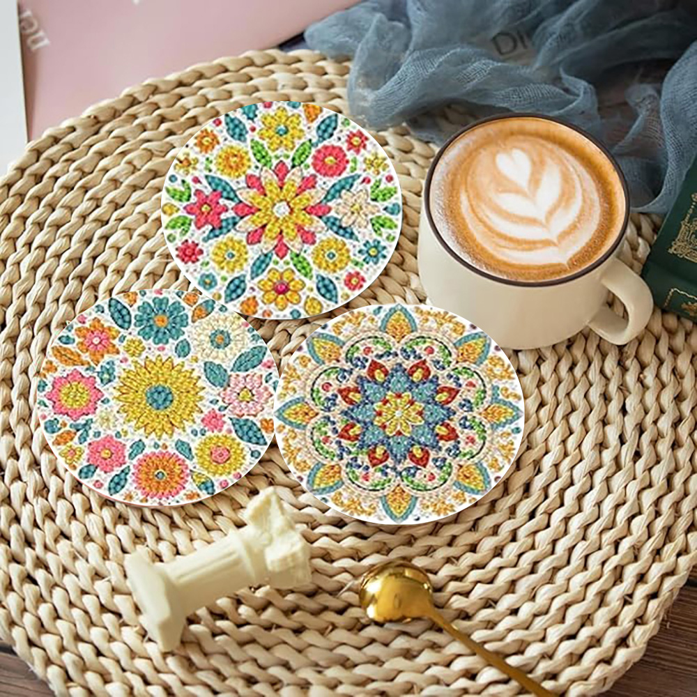 ชุด 8 ชิ้น/ชุดที่รองแก้วลายเพช - Resin Art Coasters บทวิจารณ์และราคา
