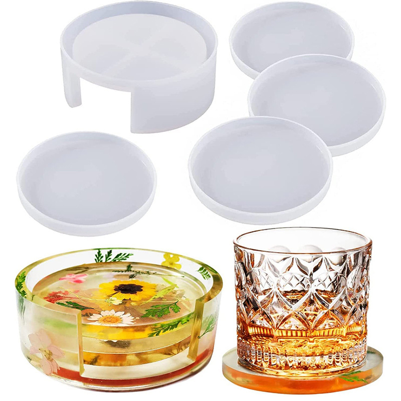 ถาดรองแก้วสี่เหลี่ยมทรงกลมทำด้ - Resin Art Coasters บทวิจารณ์และราคา