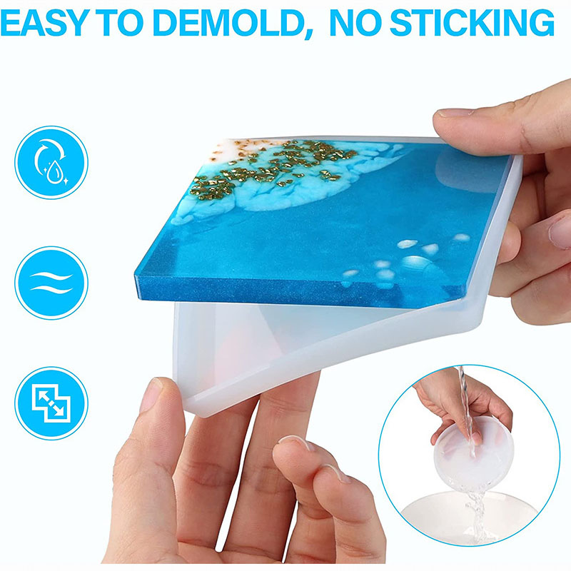 ถาดรองแก้วสี่เหลี่ยมทรงกลมทำด้ - Resin Art Coasters บทวิจารณ์และราคา