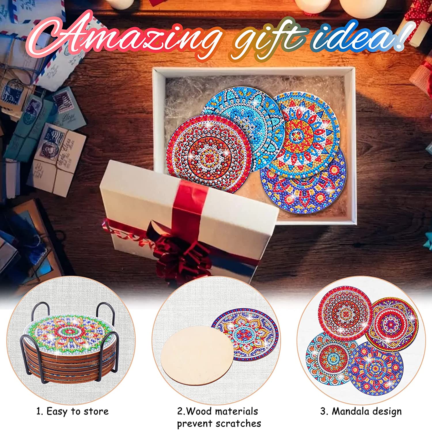CHENISTORY 8pcs Diamond Art Co - Resin Art Coasters บทวิจารณ์และราคา